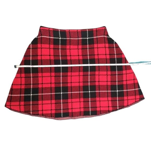 H&M Womens Sz XXS Plaid Mini Skirt Preppy A Line Red Anime Grunge Punk Y2K 90's - Picture 4 of 9